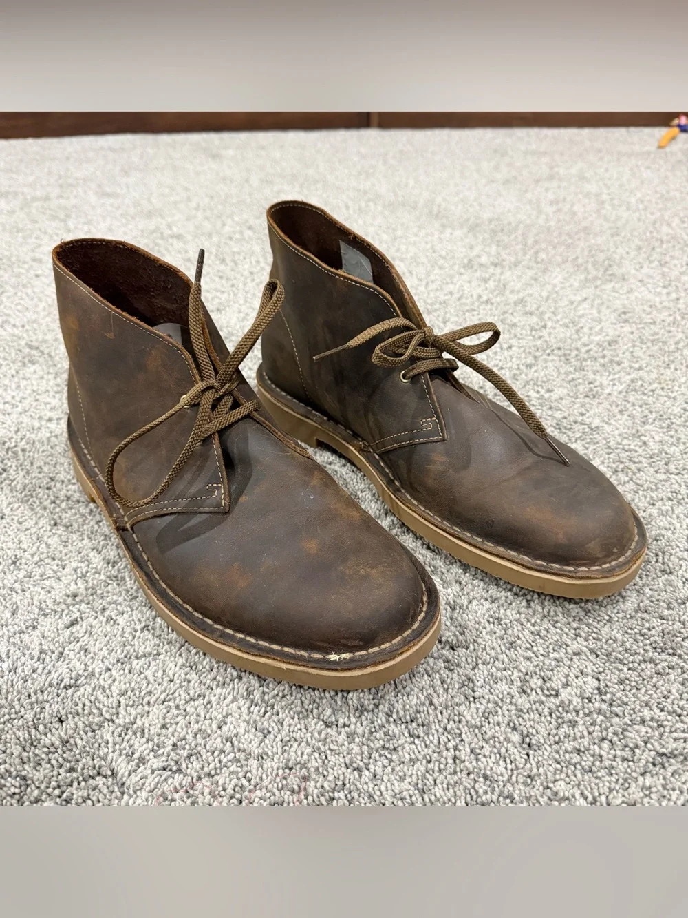 Clarks Brown Leather Chukka Boots Ortholite Comfort Gorpcore Cabin Men’s US 13